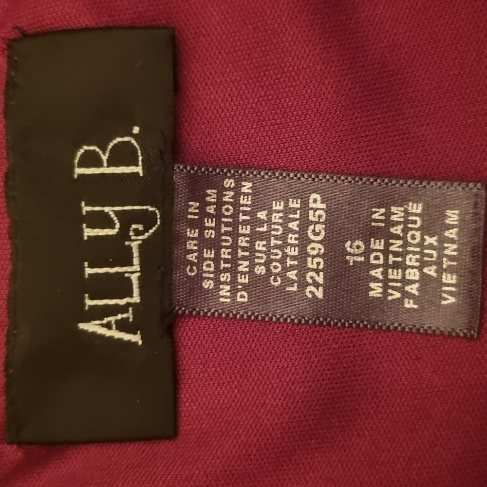 ALLY B. Girls' Burgundy Floral Tapestry lined Party Dress Size 16 - Picture 8 of 9